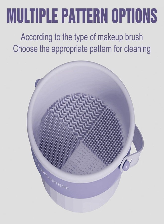 Zhongren Silicone Makeup Brush Cleaner Mat 3 in 1 Cosmetic Brush Cleaning Bowl Makeup Brush Washing Drying Holder Portable Makeup Brush Storage Organizer Holder (Purple) - Image 4