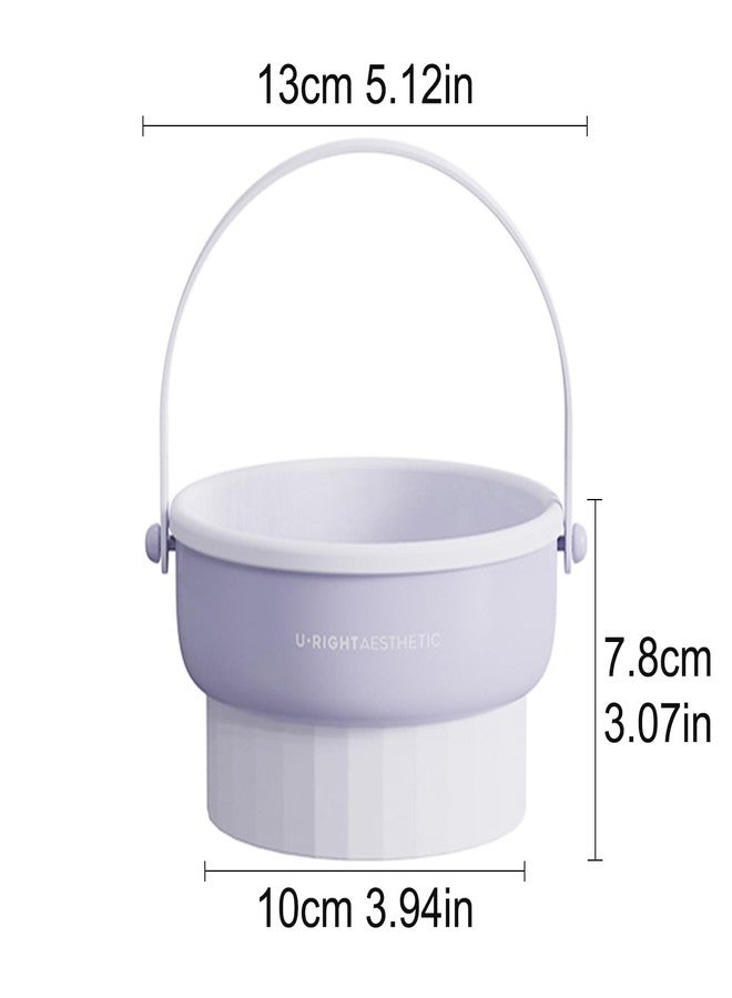 Zhongren Silicone Makeup Brush Cleaner Mat 3 in 1 Cosmetic Brush Cleaning Bowl Makeup Brush Washing Drying Holder Portable Makeup Brush Storage Organizer Holder (Purple) - Image 2
