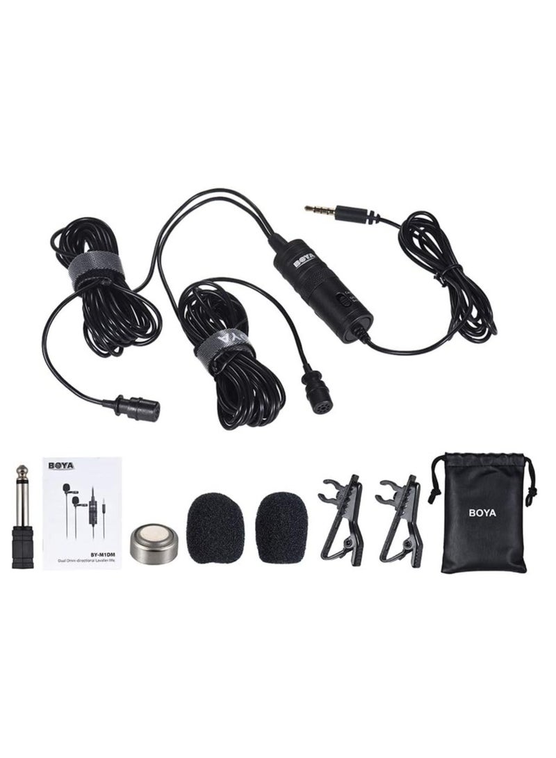 BOYA BY-M1DM Dual Omni-directional Lavalier Microphone – Professional Clip-on Lapel Mic for DSLR Cameras (Canon, Nikon, Sony), Smartphones (iPhone, Samsung, Huawei), Audio Recorders, PCs & Laptops – Ideal for Interviews, Vlogging & Content Creation - Image 2