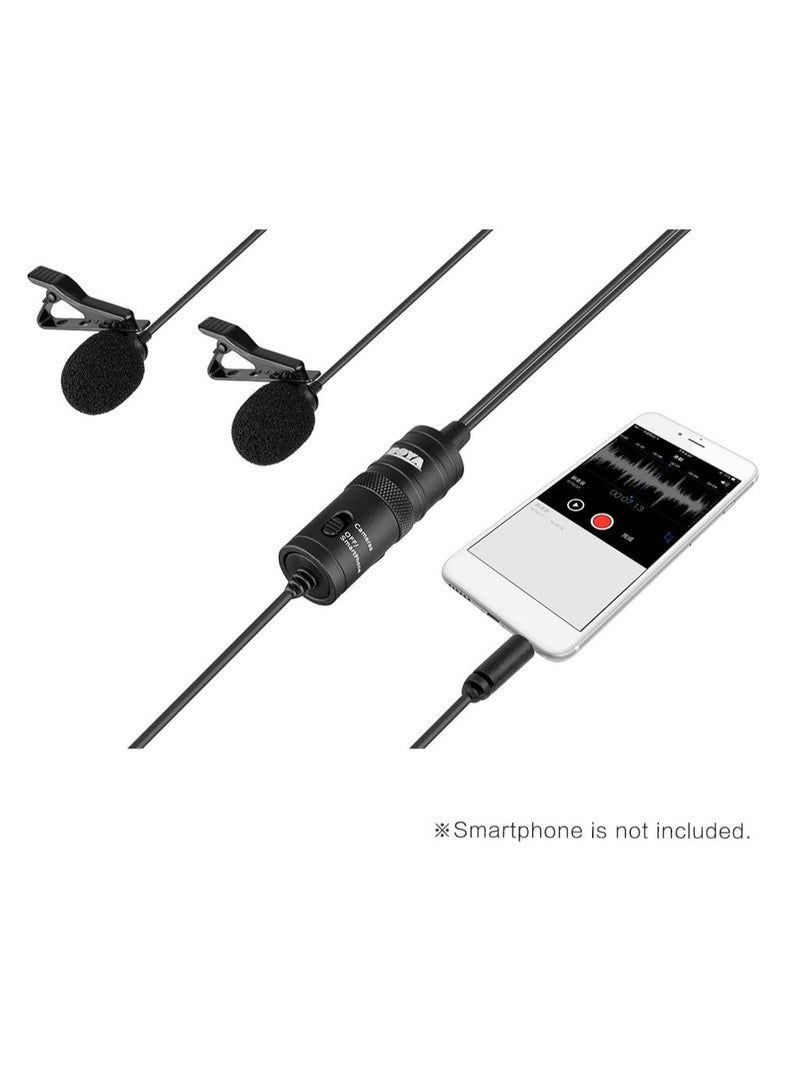 BOYA BY-M1DM Dual Omni-directional Lavalier Microphone – Professional Clip-on Lapel Mic for DSLR Cameras (Canon, Nikon, Sony), Smartphones (iPhone, Samsung, Huawei), Audio Recorders, PCs & Laptops – Ideal for Interviews, Vlogging & Content Creation - Image 5