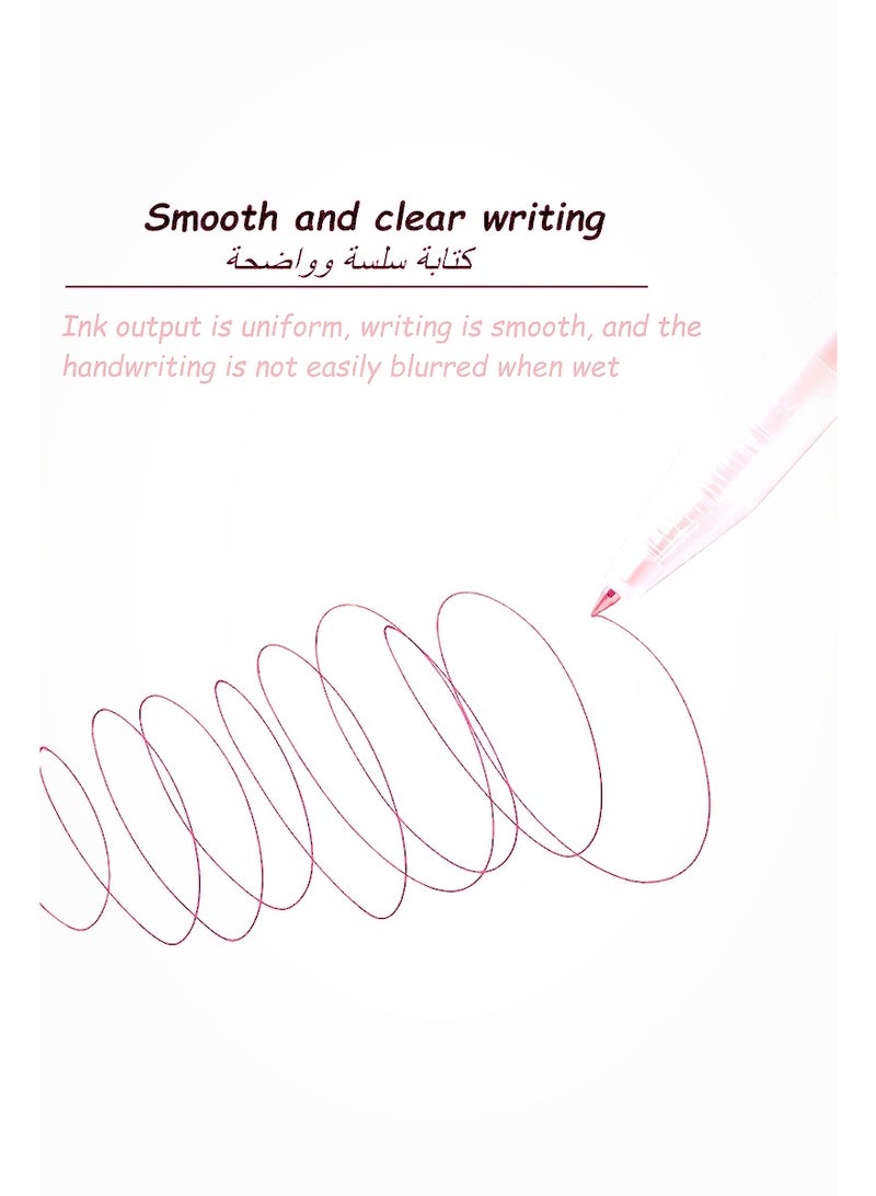 MUJI 10PCS Gel Pens, 0.5MM Retractable Rollerball Pens Fast Drying red ink Smooth Pens Knock Type Premium Rollerball Pen for Writing Note Taking School & Office Stationery Supply - Image 2