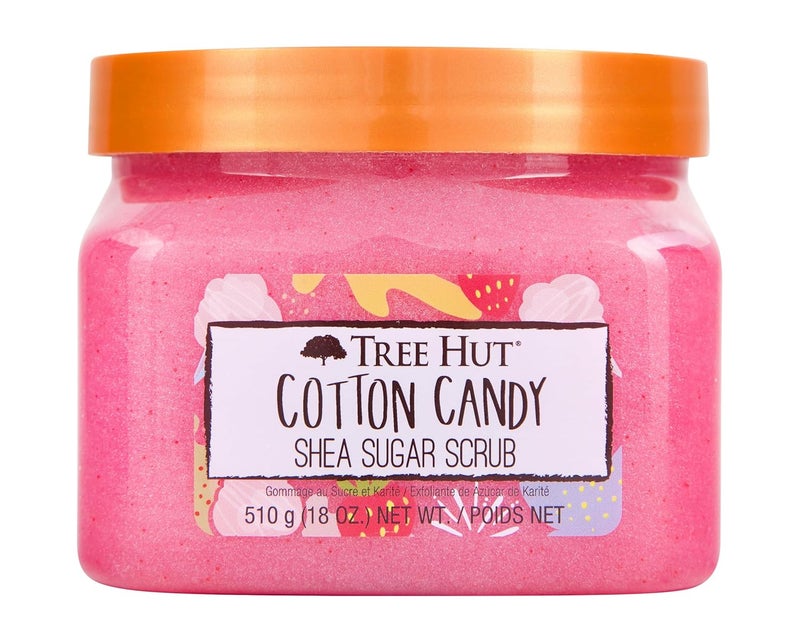 Tree Hut Tree Hut Cotton Candy Shea Sugar Scrub Exfoliating Body Scrub Removes Dead Dry Skin for a Soft Hydrated Feel Nourishing Essential Body Care 510 Gms  - Image 1