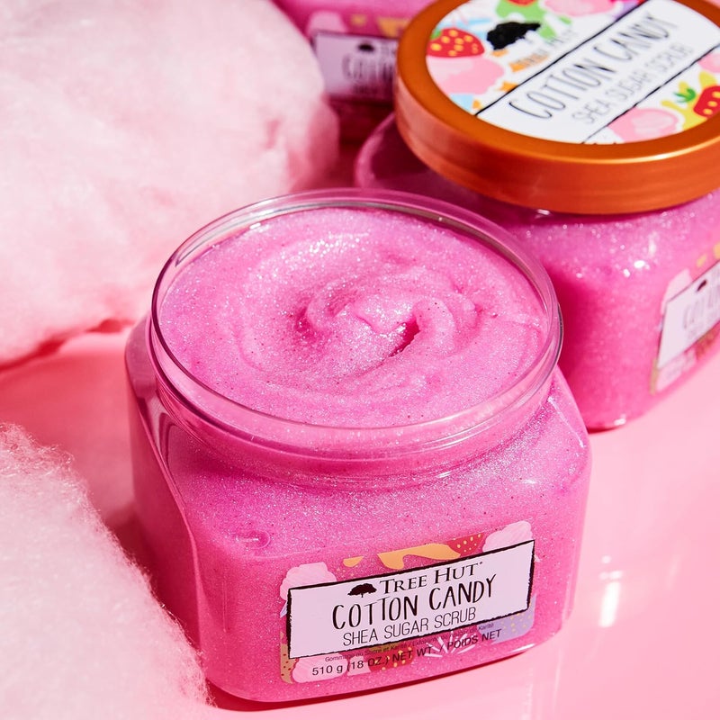 Tree Hut Tree Hut Cotton Candy Shea Sugar Scrub Exfoliating Body Scrub Removes Dead Dry Skin for a Soft Hydrated Feel Nourishing Essential Body Care 510 Gms  - Image 4