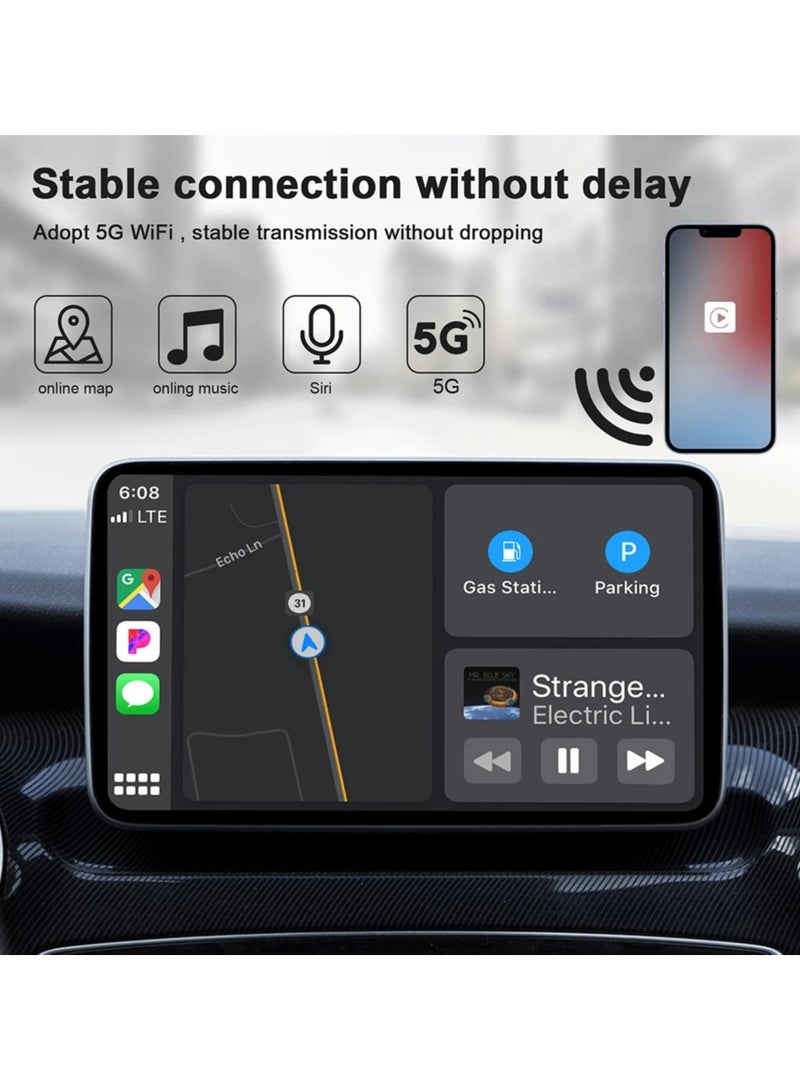 AROAQ For iPhone Wireless Auto Adapter 2.4Ghz 5GHz WIFI Auto Car Dongle Adapter Bluetooth-Compatible 5.0 Support Cars with CarPlay - Image 4