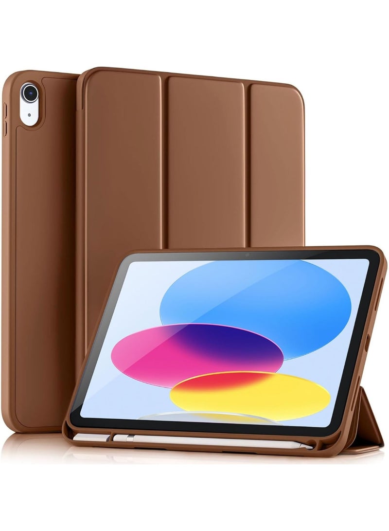 جراب لجهاز iPad (A16) الجيل الحادي عشر 11 بوصة 2025، جراب لجهاز iPad الجيل العاشر 2022 10.9 بوصة مع حامل قلم، غطاء خلفي ناعم من مادة TPU، غطاء حماية ذكي ثلاثي الطيات، خاصية التشغيل/الإيقاف التلقائي - Image 1