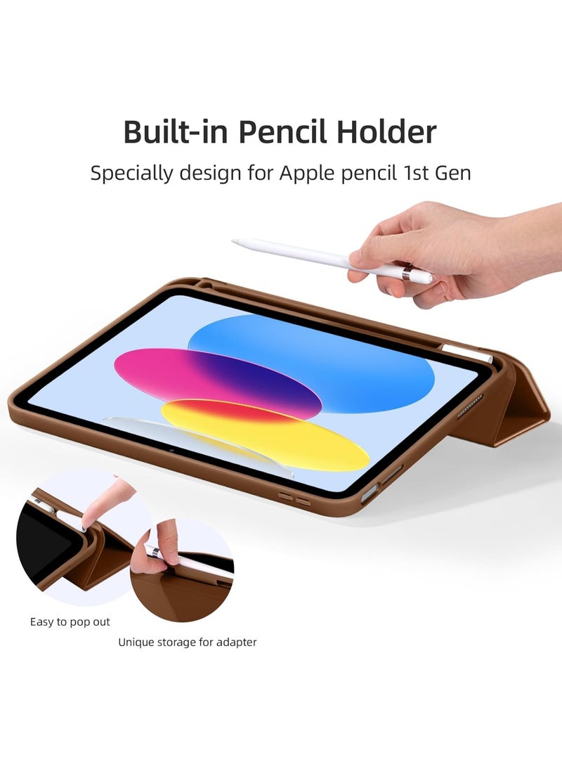 جراب لجهاز iPad (A16) الجيل الحادي عشر 11 بوصة 2025، جراب لجهاز iPad الجيل العاشر 2022 10.9 بوصة مع حامل قلم، غطاء خلفي ناعم من مادة TPU، غطاء حماية ذكي ثلاثي الطيات، خاصية التشغيل/الإيقاف التلقائي - Image 4