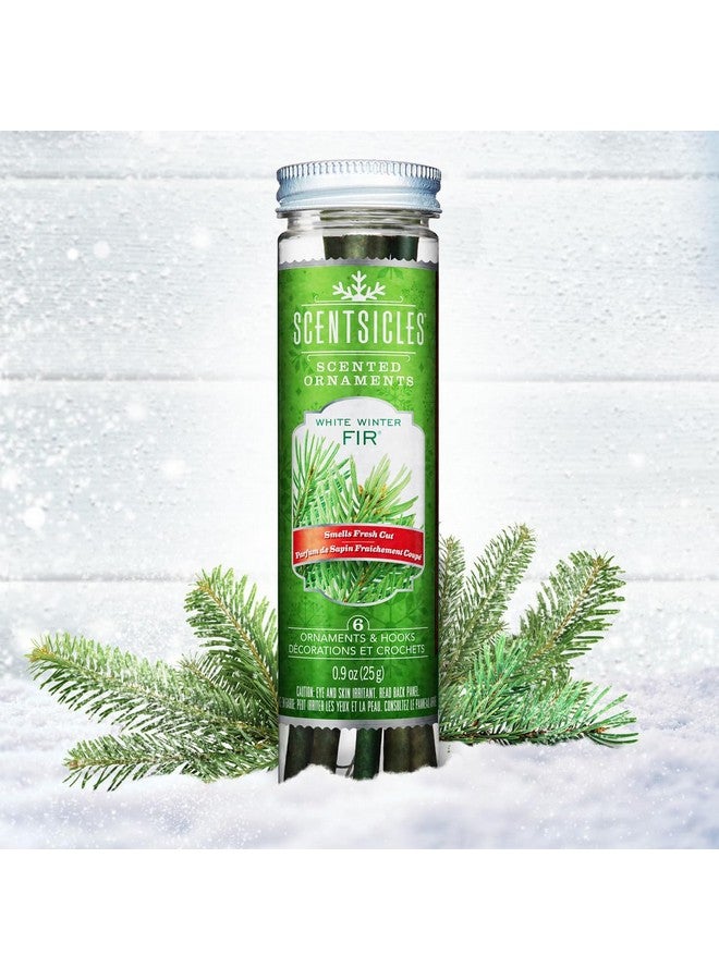 ScentSicles زينة عيد الميلاد المعطرة بشجرة الصنوبر البيضاء من سينتسيكلز مع خطافات - 1 زجاجة (6 أعواد إجمالاً) - Image 2