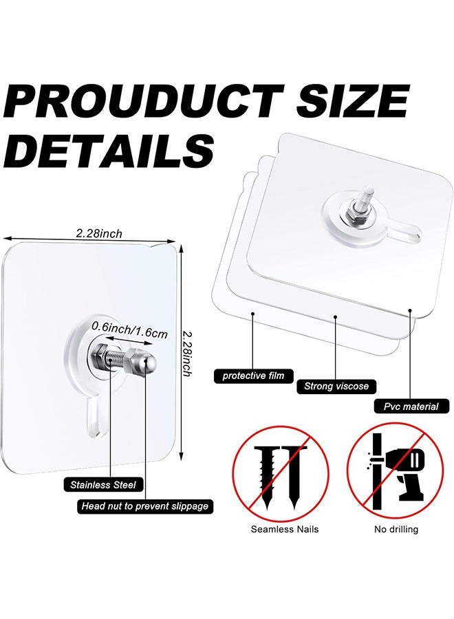 20 Pcs Screw Adhesive Hooks - Waterproof & Rustproof Wall Hooks for Hanging - No Drilling, Easy Installation, Ideal for Kitchen, Bathroom, Home, Office - Image 2