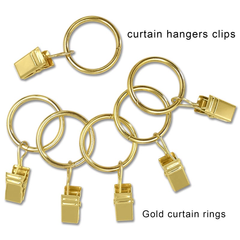 AMZSEVEN 44 Pack Metal Curtain Rings with Clips, Drapery Clips with Rings, Drapes Rings 1 inch Inner Diameter, Fits Diameter 5/8 inch Curtain Rods, Gold - Image 4
