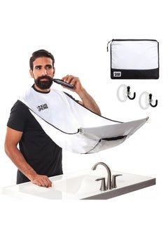 BEARD KING Beard Bib Apronshaving Set For Dadas Seen On Shark Tankmen'S Hair Catcher For Shavinggrooming Accessoriespacking Pouchlwhite  - Image 1