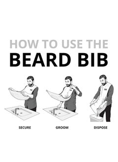 BEARD KING Beard Bib Apronshaving Set For Dadas Seen On Shark Tankmen'S Hair Catcher For Shavinggrooming Accessoriespacking Pouchlwhite  - Image 3