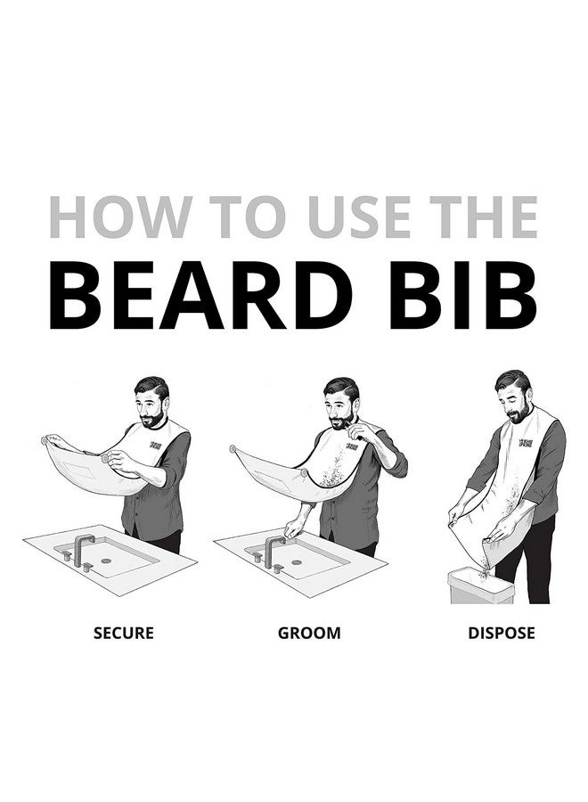 BEARD KING Beard Bib Apronshaving Set For Dadas Seen On Shark Tankmen'S Hair Catcher For Shavinggrooming Accessoriespacking Pouchlwhite - Image 3