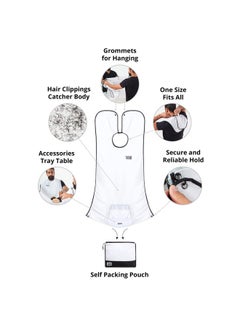 BEARD KING Beard Bib Apronshaving Set For Dadas Seen On Shark Tankmen'S Hair Catcher For Shavinggrooming Accessoriespacking Pouchlwhite  - Image 4