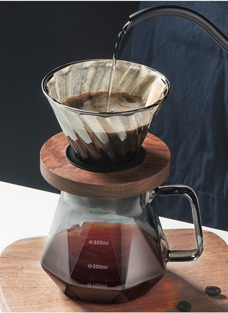 Pour Over Coffee Maker Set Clear 600ml