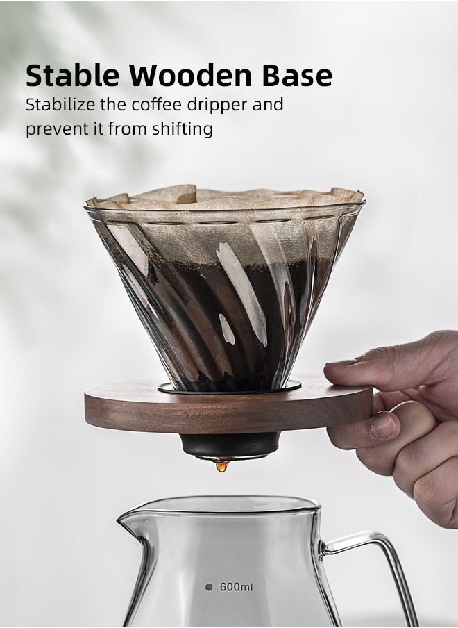 Pour Over Coffee Maker Set Clear 600ml
