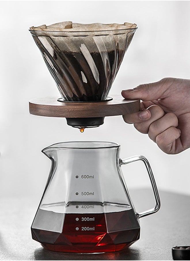 Pour Over Coffee Maker Set Clear 600ml