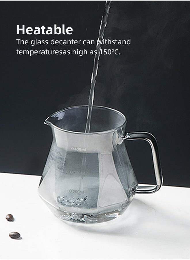 Pour Over Coffee Maker Set Clear 600ml