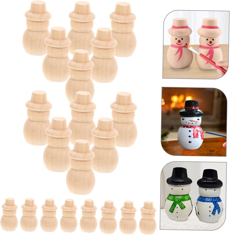 VOSAREA 20pcs Unfinished Wooden Peg Dolls for DIY Crafts Miniature Natural Wooden Figures for Creative Play and Home Decoration Enhance Imagination and Hands Skills - Image 2