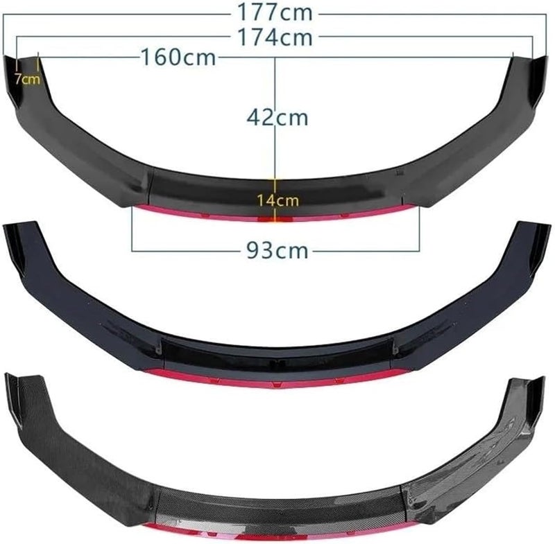 QASULER Front Bumper Spoiler Splitter for VW Passat B7 - Image 2