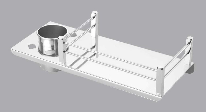 iSTAR Star 3in1 Stainless Steel Chrome Finish Multipurpose Shelf Rack with Towel Hanger, Tumbler Holder Bathroom Accessories - Image 5