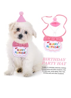 A.M 9 Sets Including 1 Year Birthday Party Candle, Hat Dog Birthday Cone Hat, Dog Or Cat Scarf, Pet Jumper for Small Dogs, Thanksgiving Bandana for Dogs And Cats, Dog Hat Yarn Mini Accessories  - Image 2