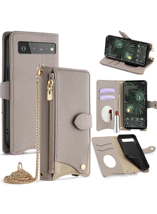 S-TOP Case For Google Pixel 6 Pro Crossbody Chain Fishtail Litchi Leather Phone Case - Image 1