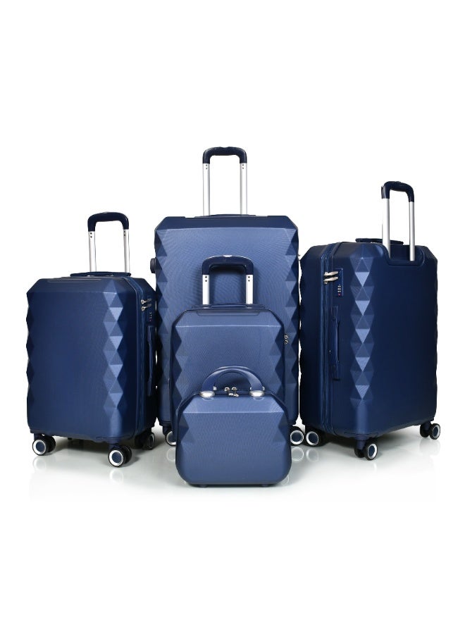 مورانو شنط سفر من مورانو للجنسين مجموعة من 5 قطع طقم حقائب سفر أزرق كحـلي مقاسات 28''-24''-20''-18''-12'' إنش - Image 1