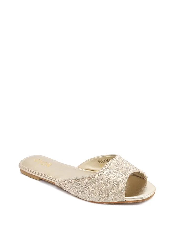 FYOR Stylish Laser-Cut Ornate Flat Slide MY 383