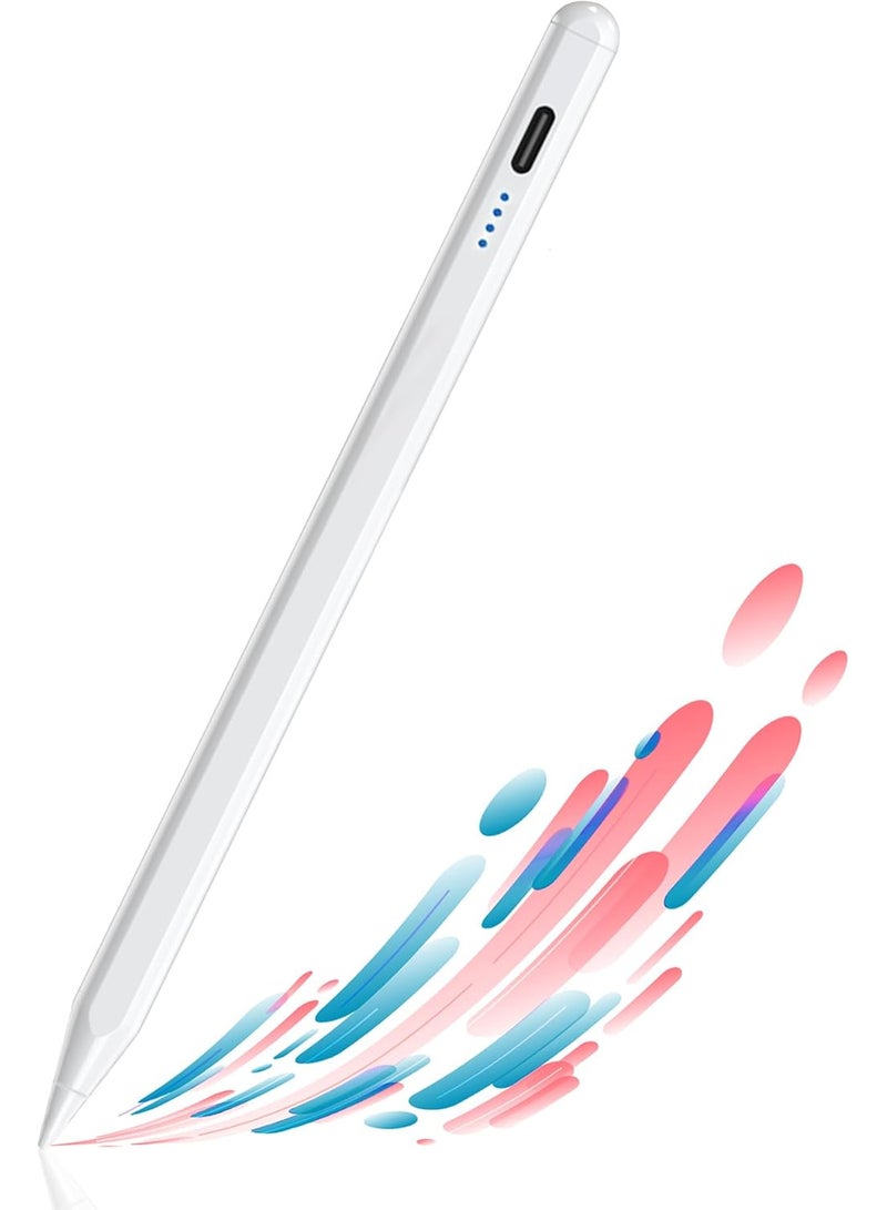 Kawkab White Universal Stylus Pen for iPad, Compatible with iPad (2018-2025), Fast Charging, Features Tilt Sensitivity and Palm Rejection, Suitable for iPad, Android, and Windows - Image 1