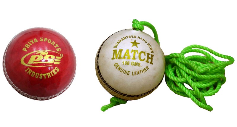 PSE Priya Sports Red Leather Cricket Ball Two Part with White Match Practice Cricket Ball (Pack of 2 Pcs) - Image 5