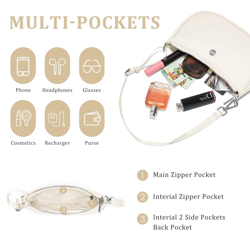 MEXS Shoulder Bag for Women Handbags with Adjustable Strap Underarm Purse Mini Clutch Purses Trendy Crescent Bags 1L - Image 4