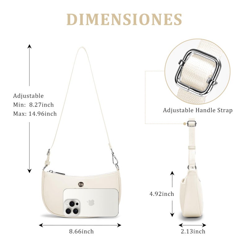 MEXS Shoulder Bag for Women Handbags with Adjustable Strap Underarm Purse Mini Clutch Purses Trendy Crescent Bags 1L - Image 3