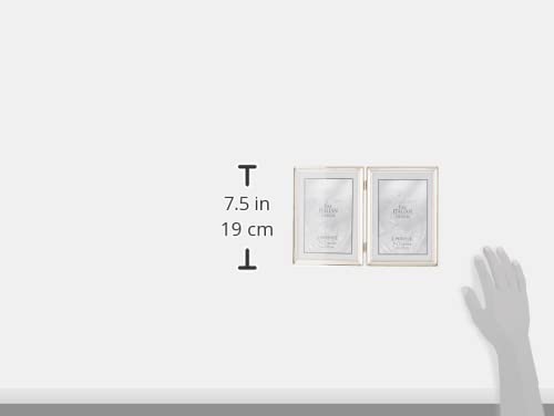 Lawrence Frames Verona Collection 5 x 7-Inch Metal Silver Hinged Double Picture Frame with Beads (11657D) - Image 3