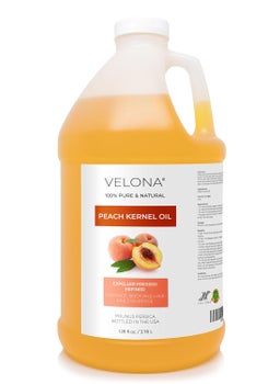 velona velona Peach Kernel Oil 1 Gallon / 128 Fl Oz | 100% Pure and Natural Carrier Oil | Refined, Cold pressed | Cooking, Skin, Hair, Body & Face Moisturizing | Use Today - Enjoy Results 