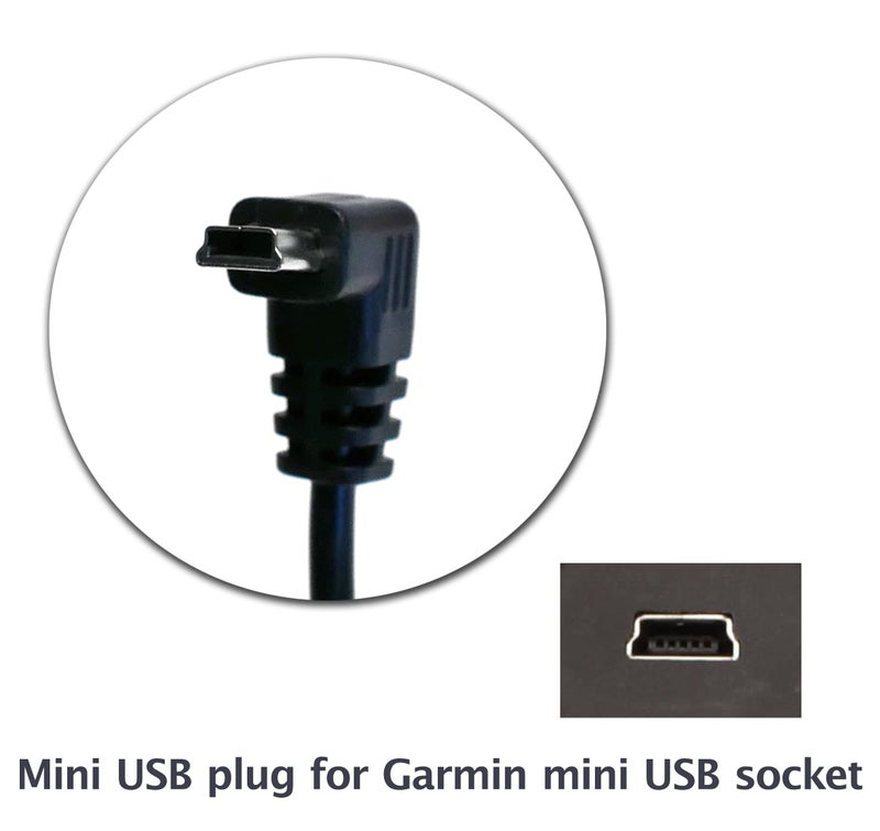 EDOTech USB-C to Mini USB Car Charger Power Cord for Garmin Nuvi Drive DriveSmart DriveAssist DriveTrack RV Auto Handheld Navigation GPS - Image 2