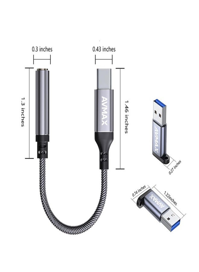 AVMAX USB C to 3.5mm Audio Headphone Adapter HiFi 2 Pack,Type c to Aux Female Cable for iPhone 16 15 Plus Pro Max iPad, S24 S23 S22 S21 S20 Ultra Pixel MacBook and More Type c Devices - Image 5