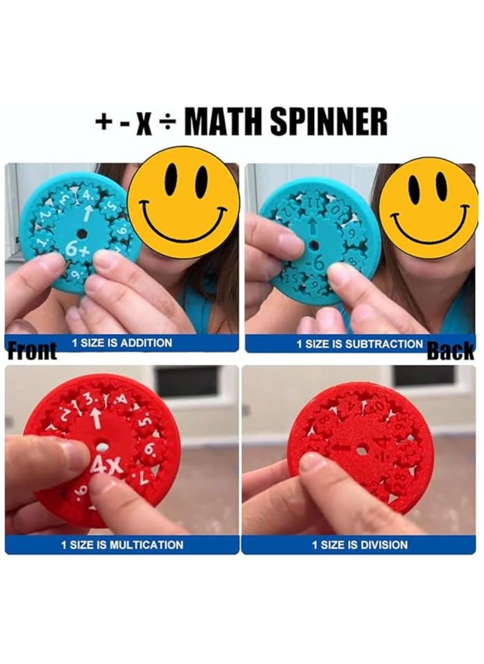 Math Fidget Spinners | Math Fact Fidget-Spinners | Multicolored Math Facts Fidget-Spinners | Math Fidget-Spinner Toy | Multiplication and Division on a Fidget (Multiplication and Division 9 pcs)