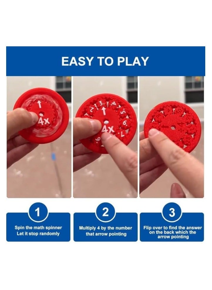 Math Fidget Spinners | Math Fact Fidget-Spinners | Multicolored Math Facts Fidget-Spinners | Math Fidget-Spinner Toy | Multiplication and Division on a Fidget (Multiplication and Division 9 pcs)