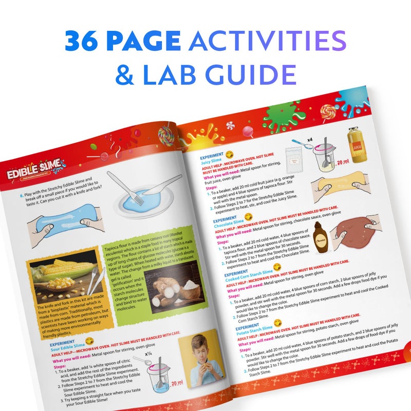 Playz Edible Slime Candy Making Science Kit for Kids Ages 8-12 Years Old - Food Science Chemistry Kid Science Kit with 25 Experiments to Make Slime Chocolates, Educational Science Kits for Boy & Girls - Image 5