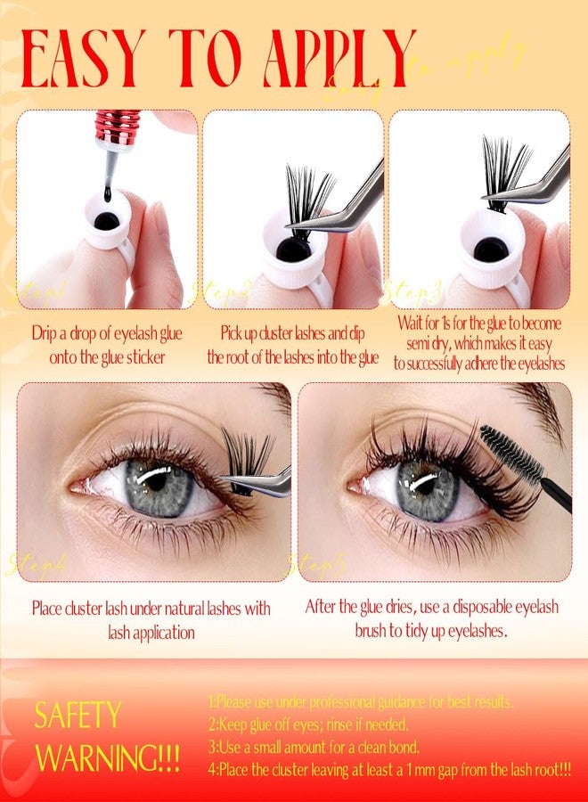 ARISON LASHES Sensitive Lash Cluster Glue Strong Hold Long Lasting 3-4 Weeks Waterproof Semi-Permanent Eyelash Extension Adhesive Open Eyes for Beginners or Professional Use (3ml) - Image 5
