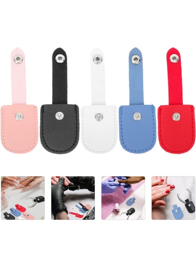 klarako 5Pcs Nail Nipper Cover Sleeve Cuticle Nail Protector PU Manicure Pedicure Tools - Image 1