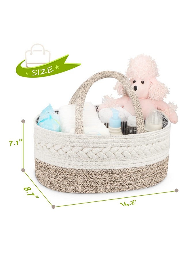 Maliton Maliton Diaper Caddy Organizer for Baby, Cotton Rope Baby Gift Basket, Portable Diaper Organizer for changing table, Diaper Nursery Storage Organizer, Baby Shower Gifts for Newborn,baby essentials - Image 2