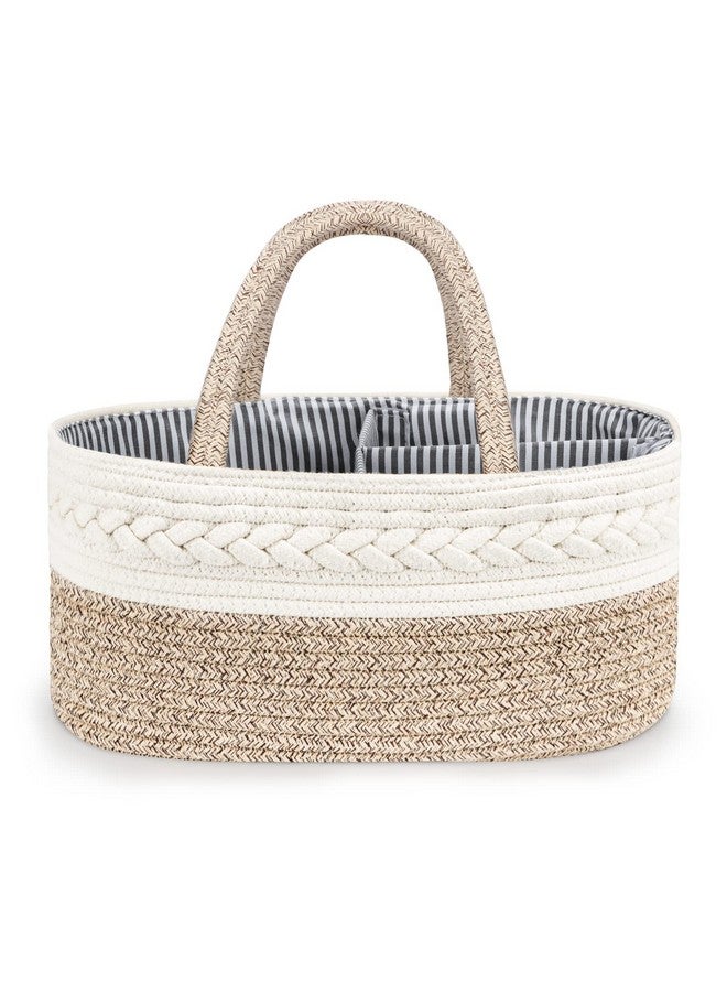 Maliton Maliton Diaper Caddy Organizer for Baby, Cotton Rope Baby Gift Basket, Portable Diaper Organizer for changing table, Diaper Nursery Storage Organizer, Baby Shower Gifts for Newborn,baby essentials - Image 1