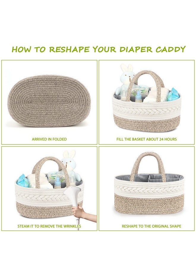 Maliton Maliton Diaper Caddy Organizer for Baby, Cotton Rope Baby Gift Basket, Portable Diaper Organizer for changing table, Diaper Nursery Storage Organizer, Baby Shower Gifts for Newborn,baby essentials - Image 4