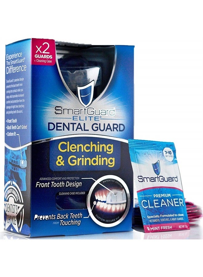 SmartGuard Dental Guard Elite - Front Tooth Night Guard for Clenching, Bruxism, and Grinding - Dentist-Designed [2 Guards, 1 Travel Case, 60-Day Sppply of Premium Cleaning Crystals]  - Image 1
