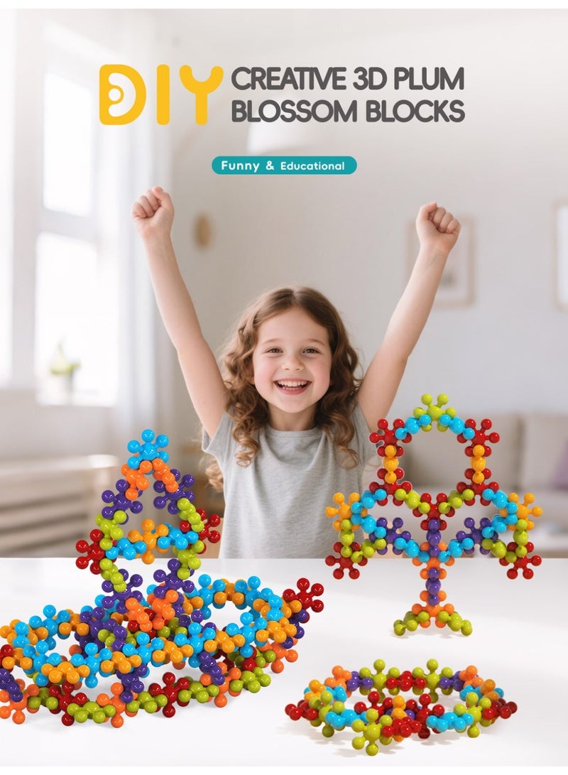 مجموعة ألعاب تعليمية STEM مكونة من 220 قرصًا متشابكًا مصنوعة من البلاستيك الصلب مناسبة للأولاد والبنات في سن ما قبل المدرسة من سن 3 سنوات فما فوق، مصنوعة من مواد آمنة لتشجيع الإبداع. - Image 1