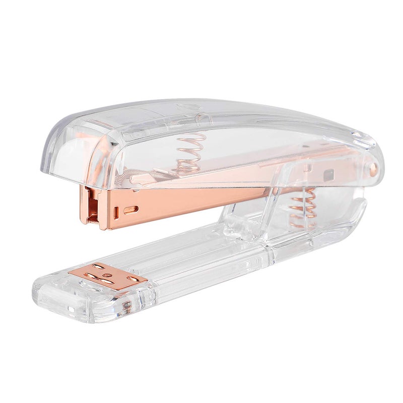 KIDMEN Rosegold Desk Accessory Kit,Set of Stapler, Staple Remover,1000pcs Staples,Tape Dispenser,Big Diamond Ballpoint Pen and 10pcs Binder Clips - Image 5