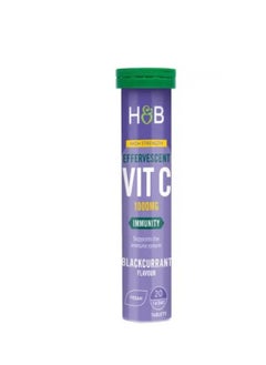 H&B Holland And Barrett Vitamin C Blackcurrent 1000mg 20 Effervescent Tablets 