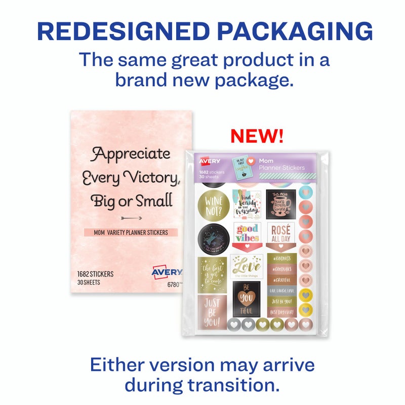 Avery Mom Planner Stickers Variety Pack, 30 Sheets, 1,682 Stickers for Your Planner, Journal or Calendar (6780) - Image 2