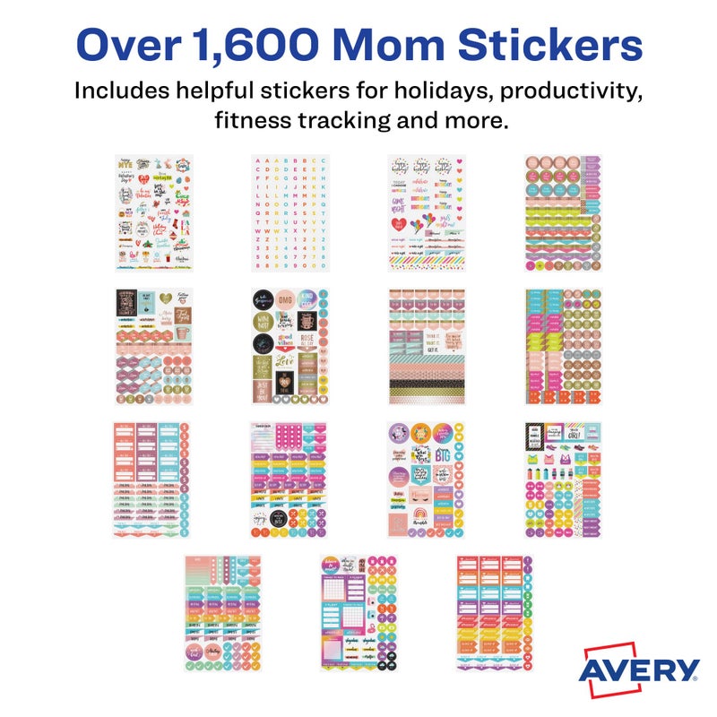 Avery Mom Planner Stickers Variety Pack, 30 Sheets, 1,682 Stickers for Your Planner, Journal or Calendar (6780) - Image 4
